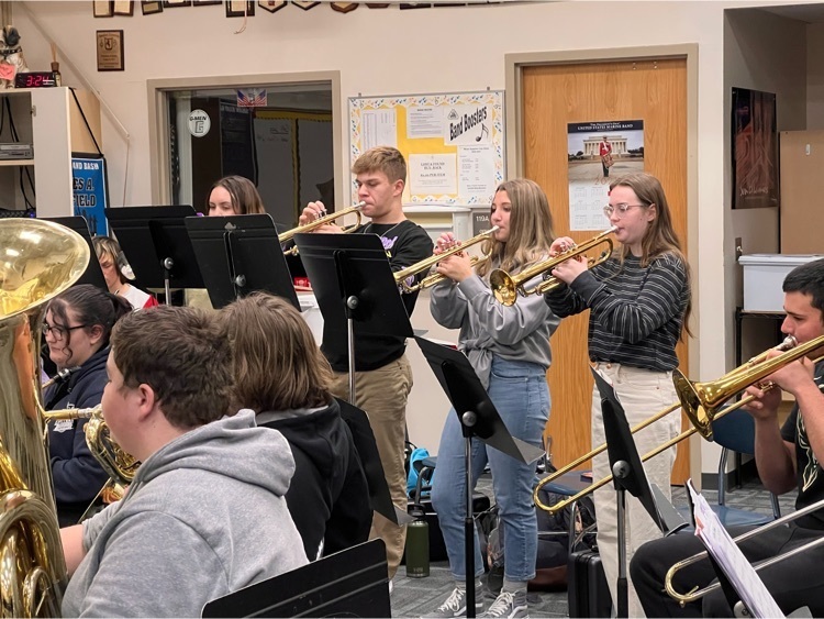 Jazz Band members rehearse after school.